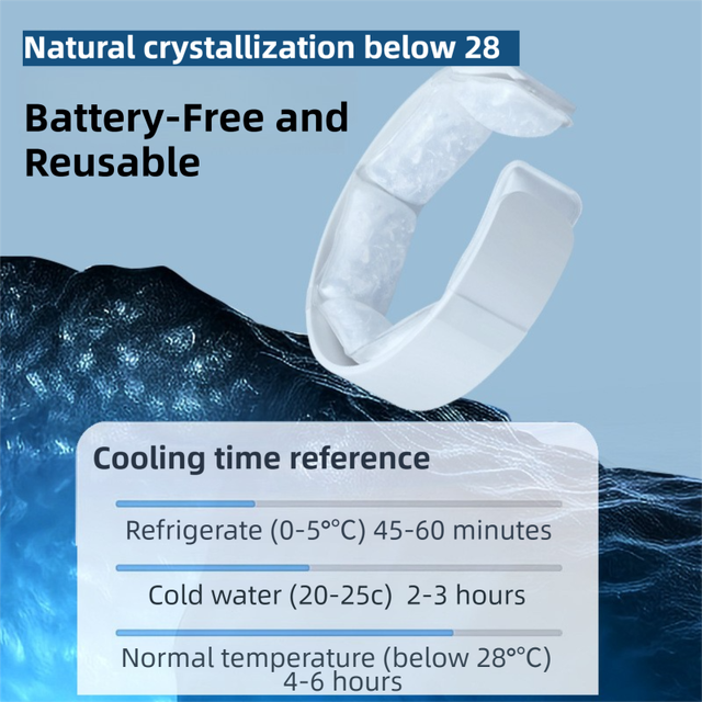 Blue Reusable Neck Cooling Ring – 360° Omnidirectional Wearable Ice Collar for view 2