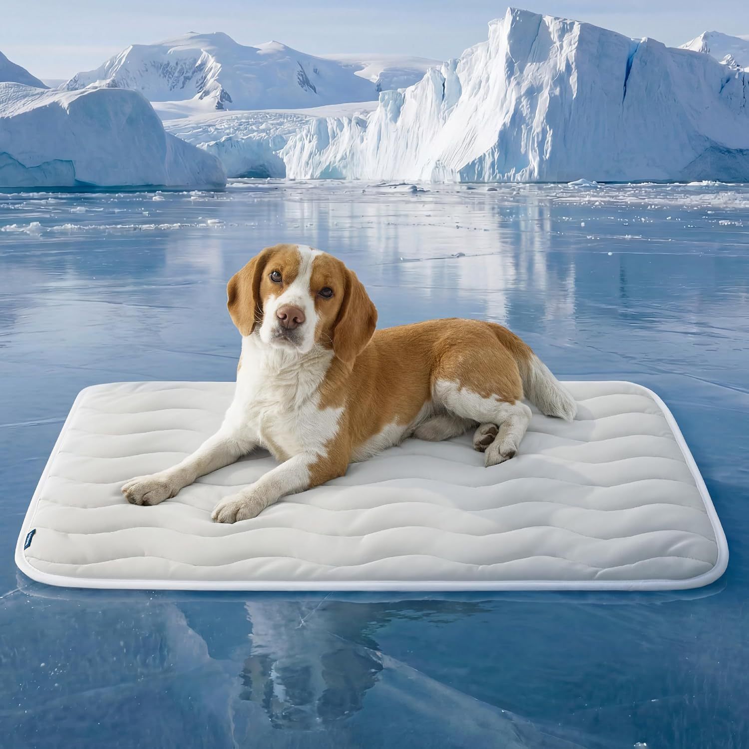 51 x 41 CM Grey Premium Wave Quiltied Pet Cooling Mat - Washable Self-Cooling