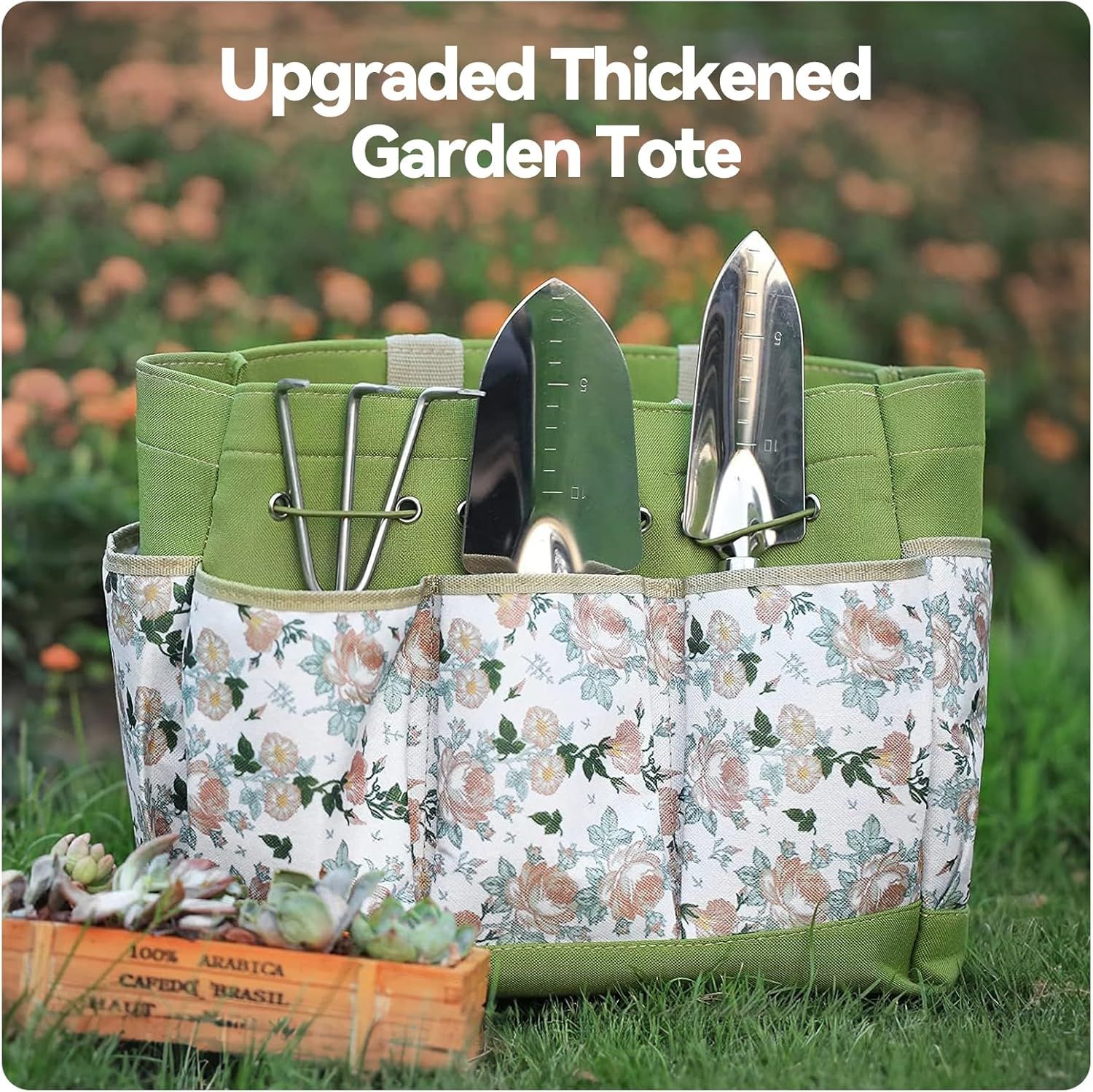 Premium 9-Piece Aluminium Alloy Garden Tool Set with Durable Storage Tote Bag view 3