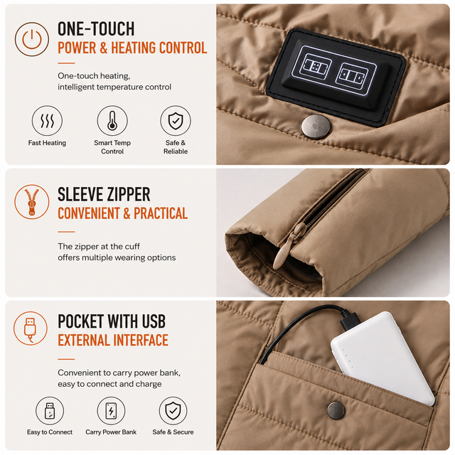 Grey Wearable Heated Blanket Shawl for Women - USB Powered Electric Heating view 5