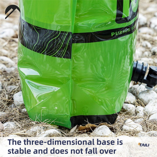 5L Green Outdoor Collapsible Water Storage Bag with Tap & Handle - Portable view 5
