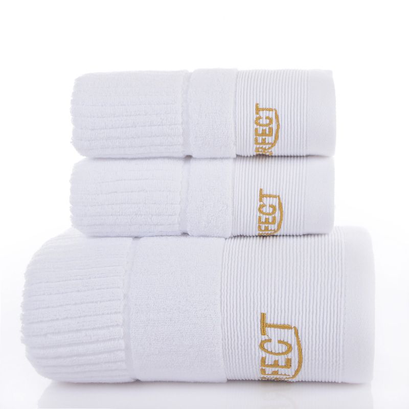 3PCS Babylon White Luxury Cotton Towel and Bath Towel Gift Set - Soft