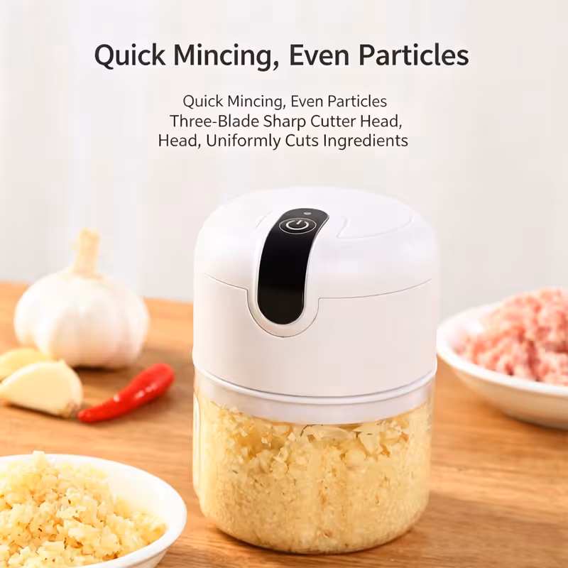 Pink 250ML Electric Mini Food Processor & Garlic Chopper with 3 Stainless view 5