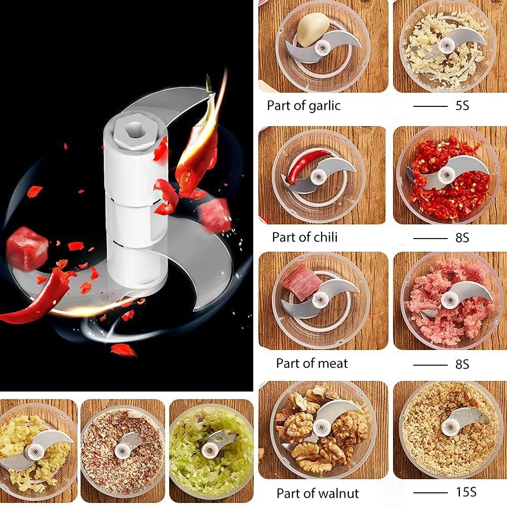 Pink 300ML Electric Mini Food Processor & Garlic Chopper with Glass Bowl view 6
