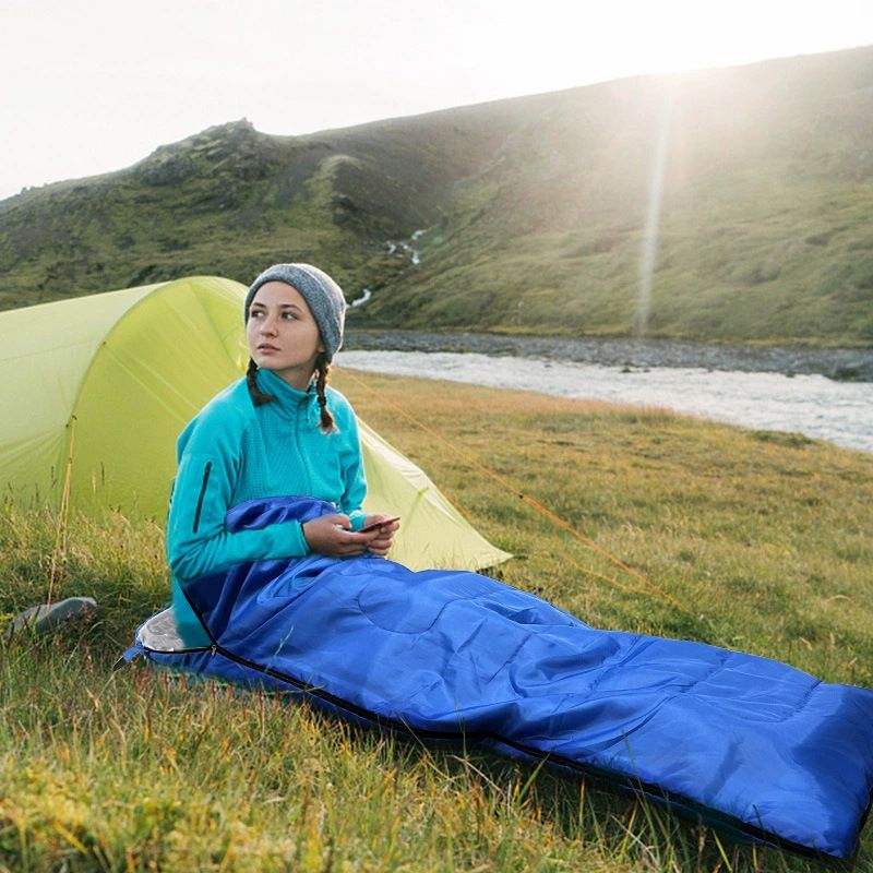 2-in-1 Winter Camping Warmth Kit with Carry Bag: 210 * 75cm Green Portable view 6