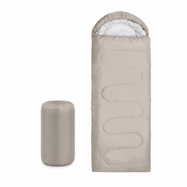 210 x 75cm Beige Portable Envelope Camping Sleeping Bag 1.3kg Thickened Warm — image 1