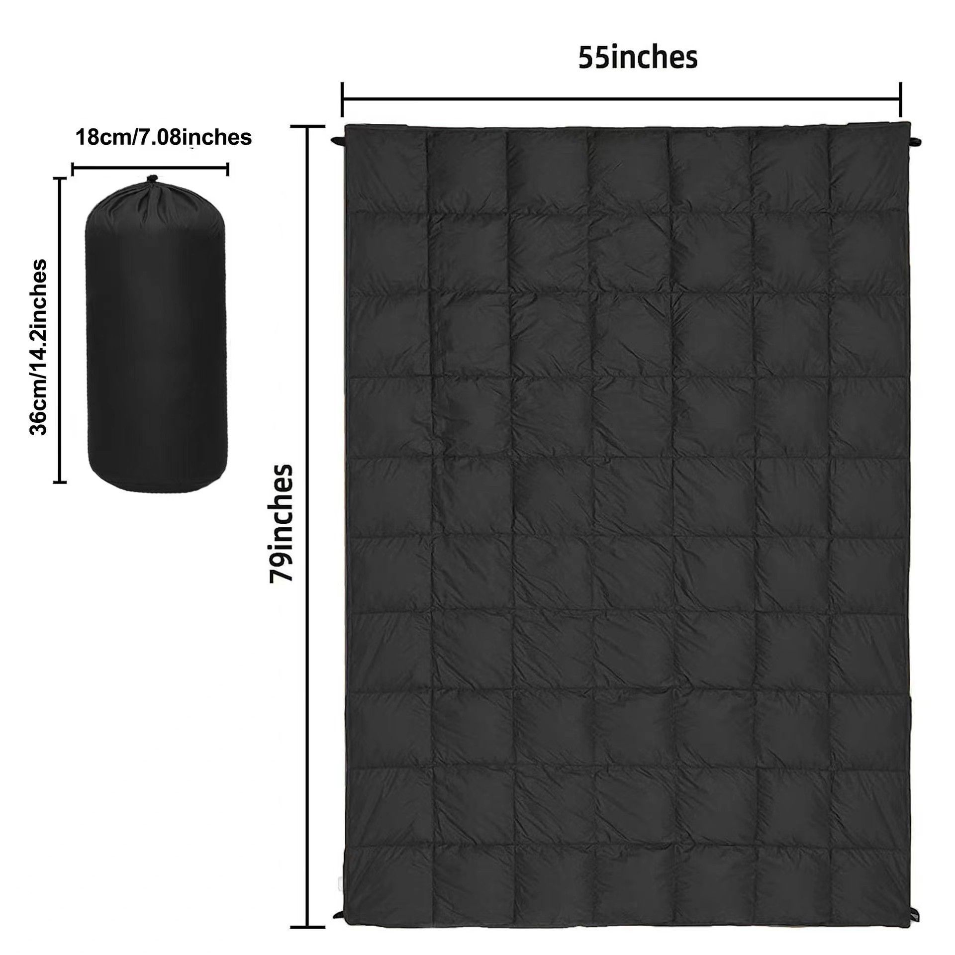 200x140cm Blue Large Outdoor Camping Imitation Silk Cotton Wearable Warmth Blanket view 7