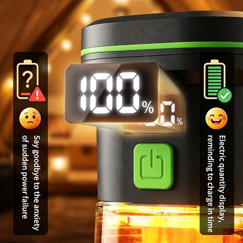 2PCS LY27 Black and Green Compact LED Camping Lantern with Spotlight and view 4
