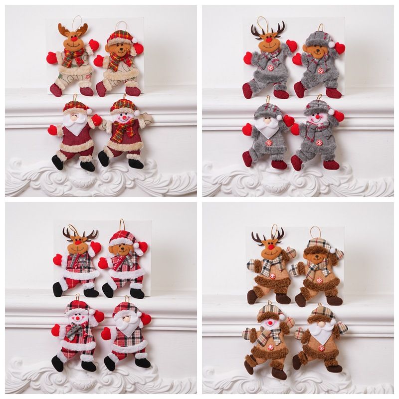4-Piece Christmas Hanging Plush Ornaments Set - Bright Santa Claus view 5