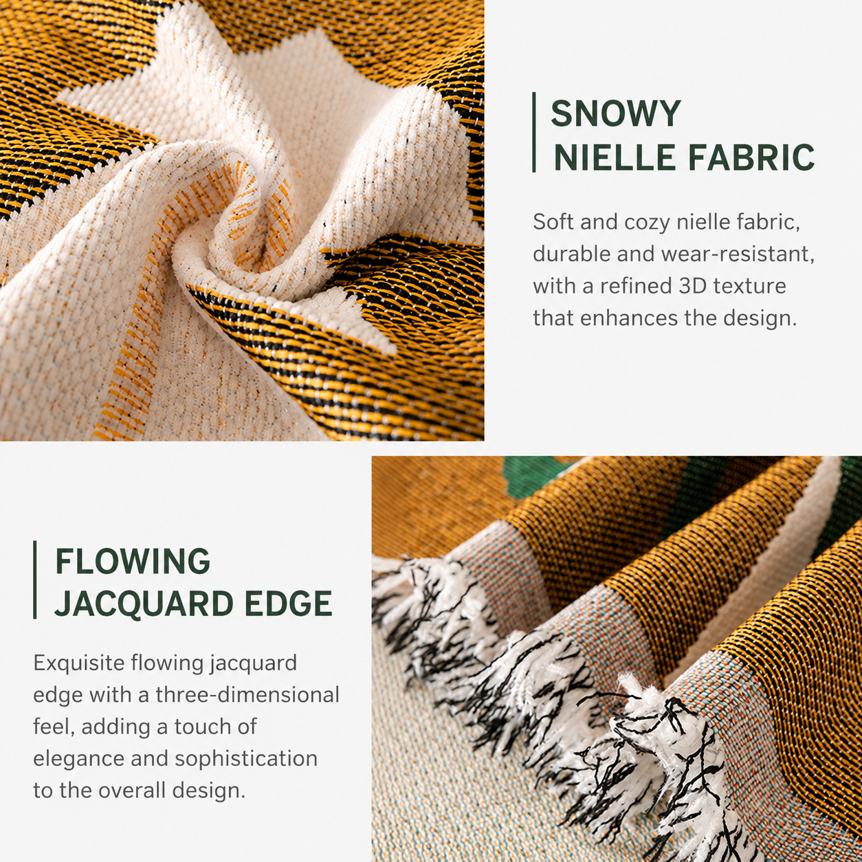 180 x 340 CM Christmas Jacquard Chenille Sofa Cover Throw Blanket with Tassel view 2