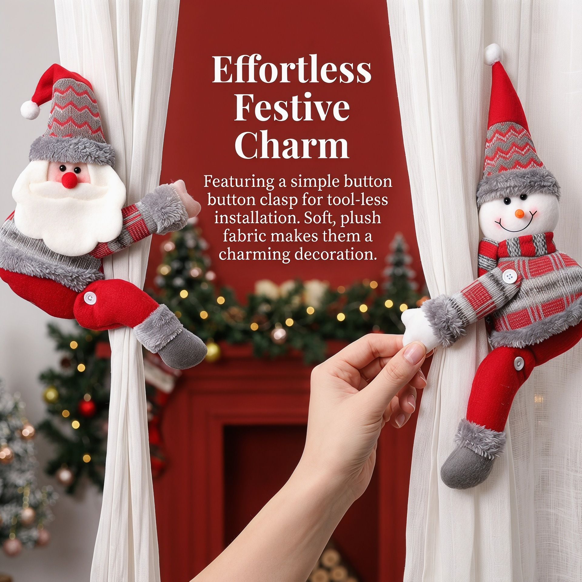 Reindeer Christmas Curtain Tiebacks view 4