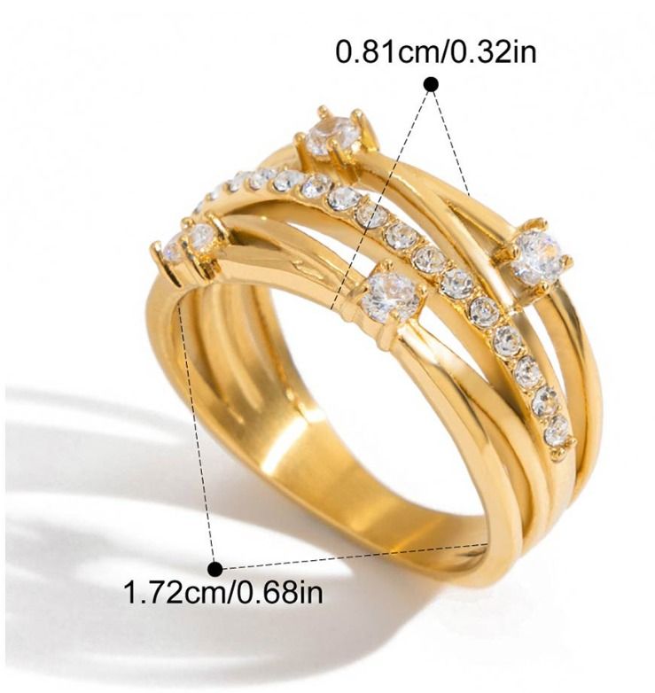Style 2 Vintage Gold-Plated Stainless Steel Ring for Women - Waterproof