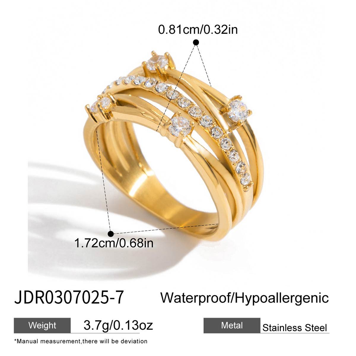 Style 2 Vintage Gold-Plated Stainless Steel Ring for Women - Waterproof view 2