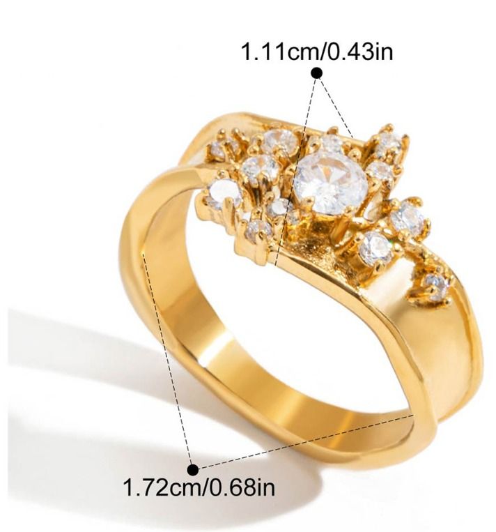Style 3 Vintage Gold-Plated Stainless Steel Ring for Women - Waterproof
