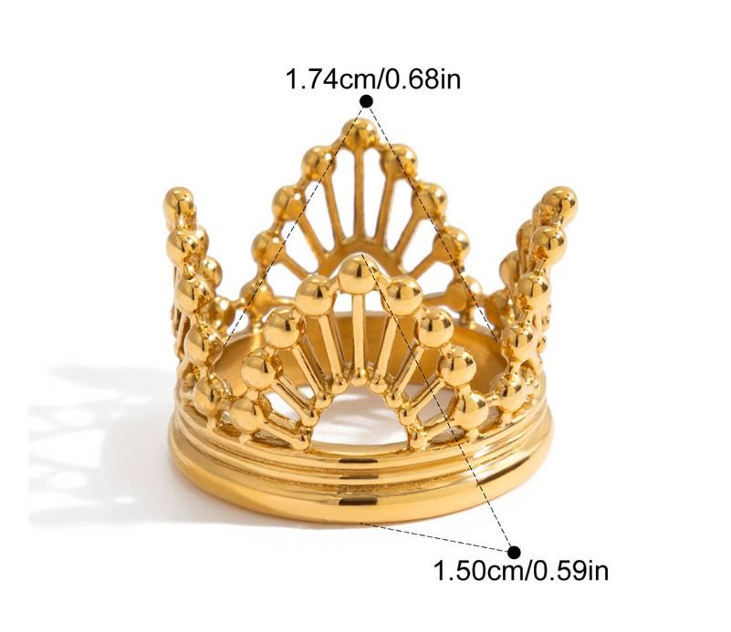 Style 6 Vintage Gold-Plated Stainless Steel Ring for Women - Waterproof
