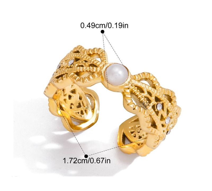 Style 7 Vintage Gold-Plated Stainless Steel Ring for Women - Waterproof