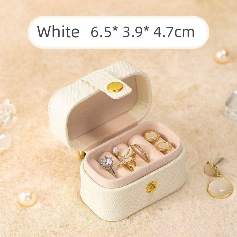 White Waterproof PU Leather Jewelry Travel Case