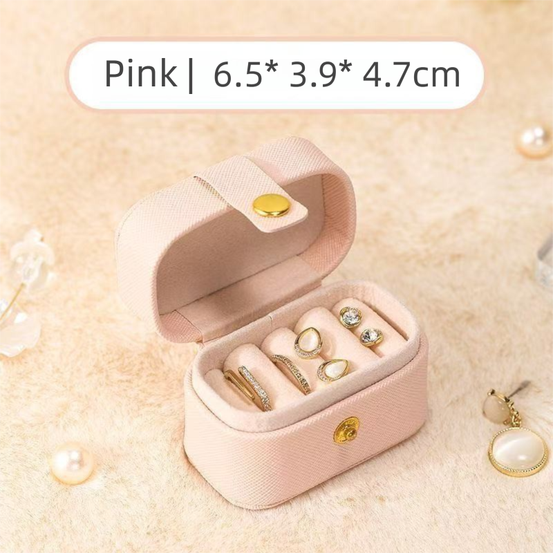 Pink Waterproof PU Leather Jewelry Travel Case