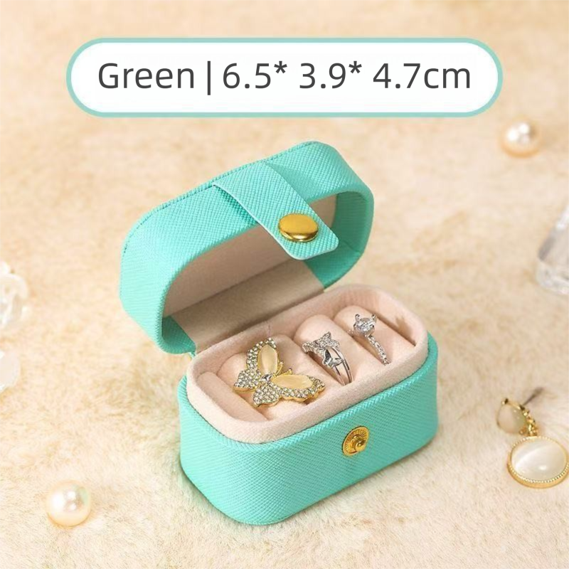 Blue Waterproof PU Leather Jewelry Travel Case