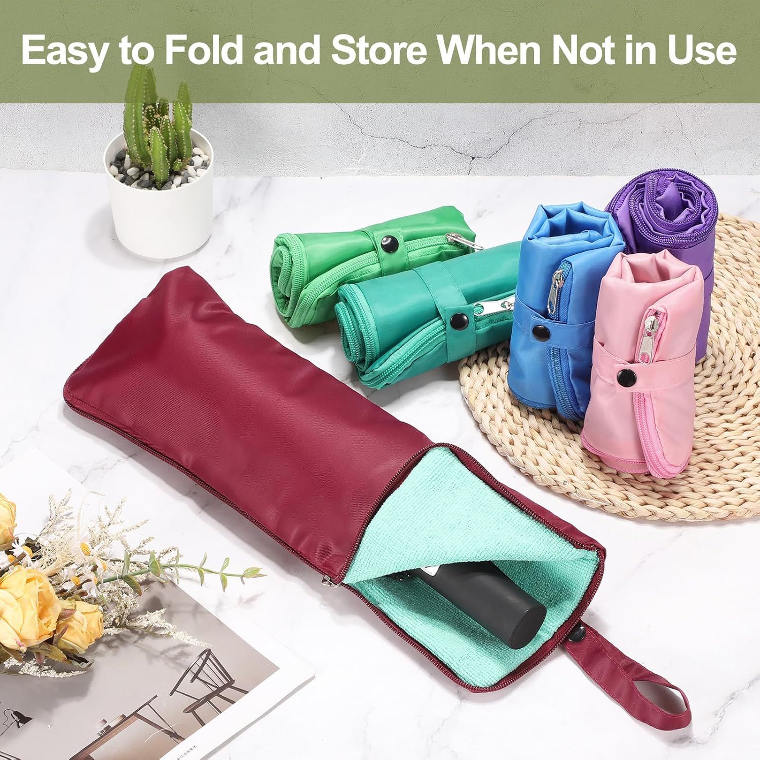 2-Pack Foldable Waterproof Umbrella Storage Sleeve with Zippers view 4