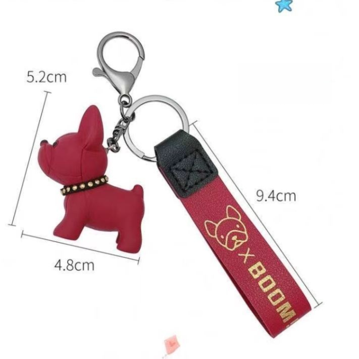 Black Cute Resin French Bulldog Keychain Pendant for Backpacks and Keys view 4