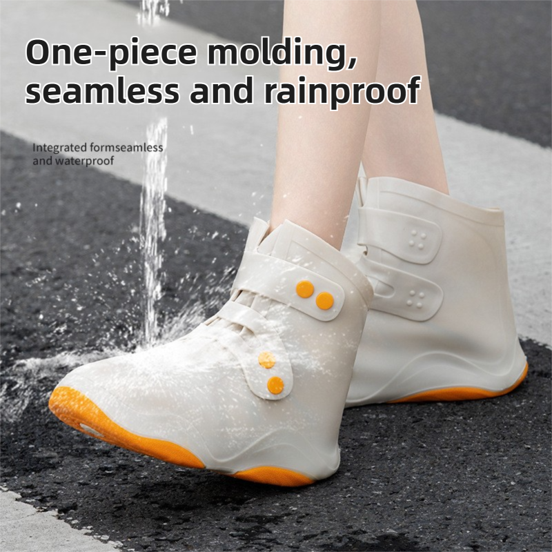 Thickened Waterproof Silicone Rain Shoe Covers with Adjustable Double Buckle view 2
