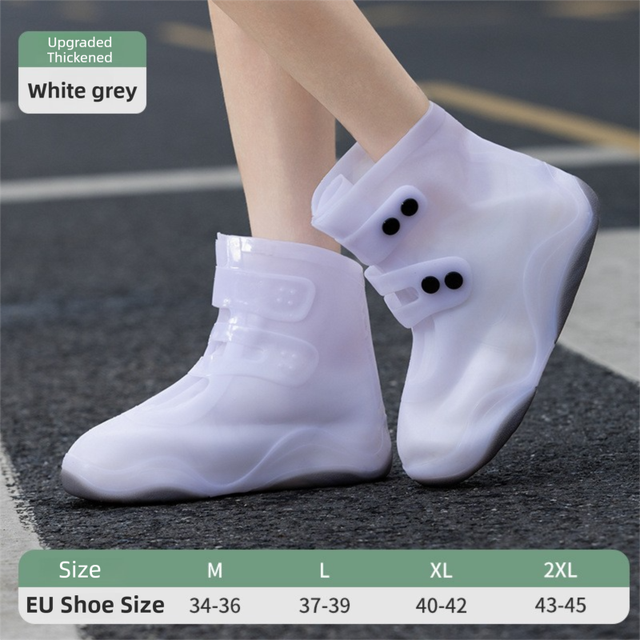 Thickened Waterproof Silicone Rain Shoe Covers with Adjustable Double Buckle