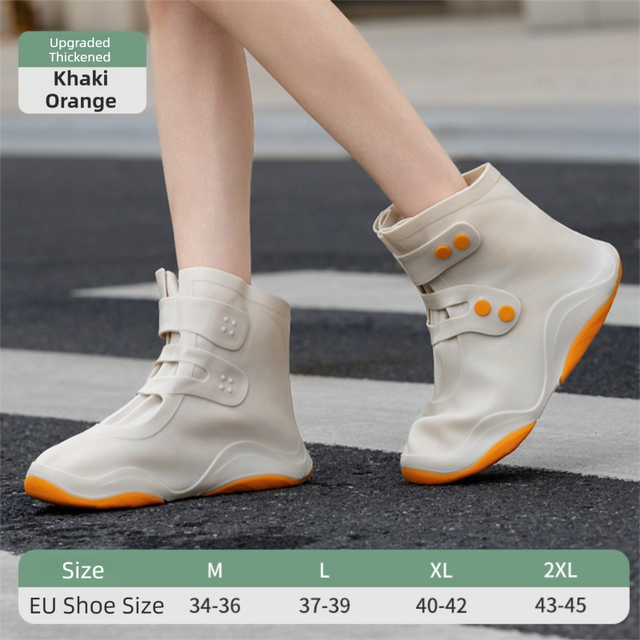 Thickened Waterproof Silicone Rain Shoe Covers and USB Powered Telescopic view 2