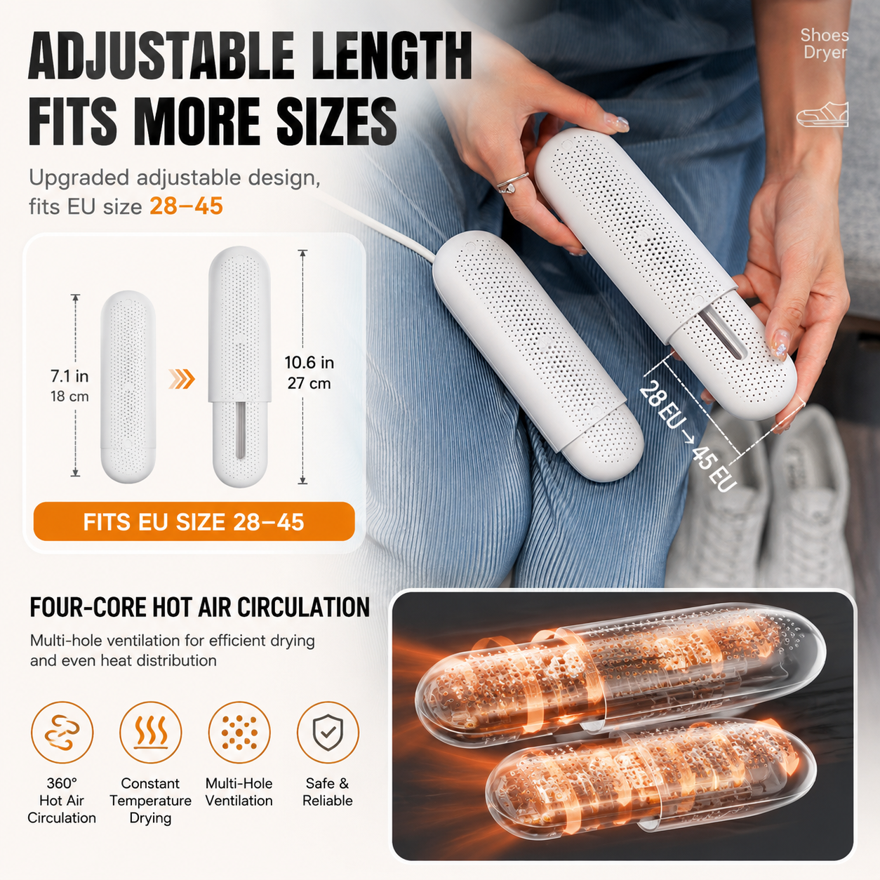 Thickened Waterproof Silicone Rain Shoe Covers and USB Powered Telescopic view 10