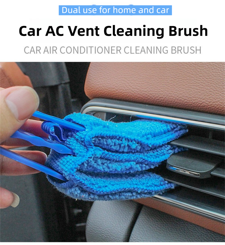 4 Pack Red Shutter and Car AC Vent Cleaner Brush with Washable Microfiber view 3