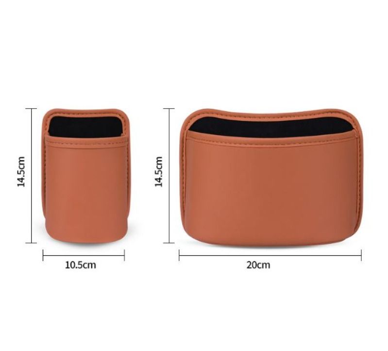 Orange Waterproof Leather Car Hanging Storage Organizer with Back Clip 14.5 x view 7