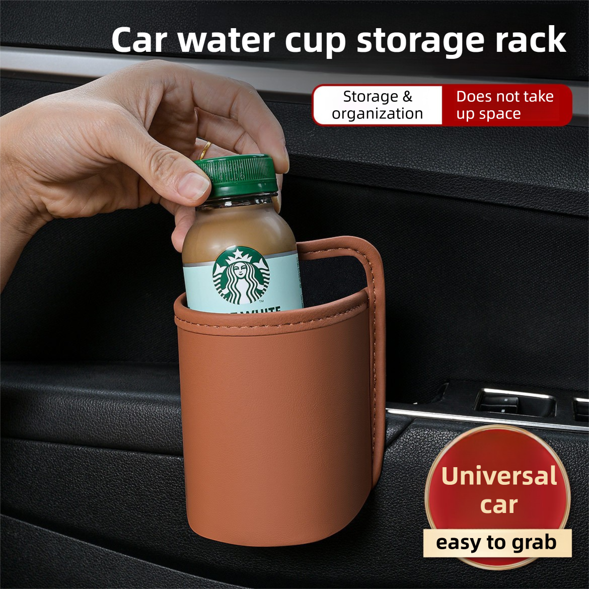Coffee Waterproof Leather Car Hanging Storage Organizer with Back Clip 20 x view 4