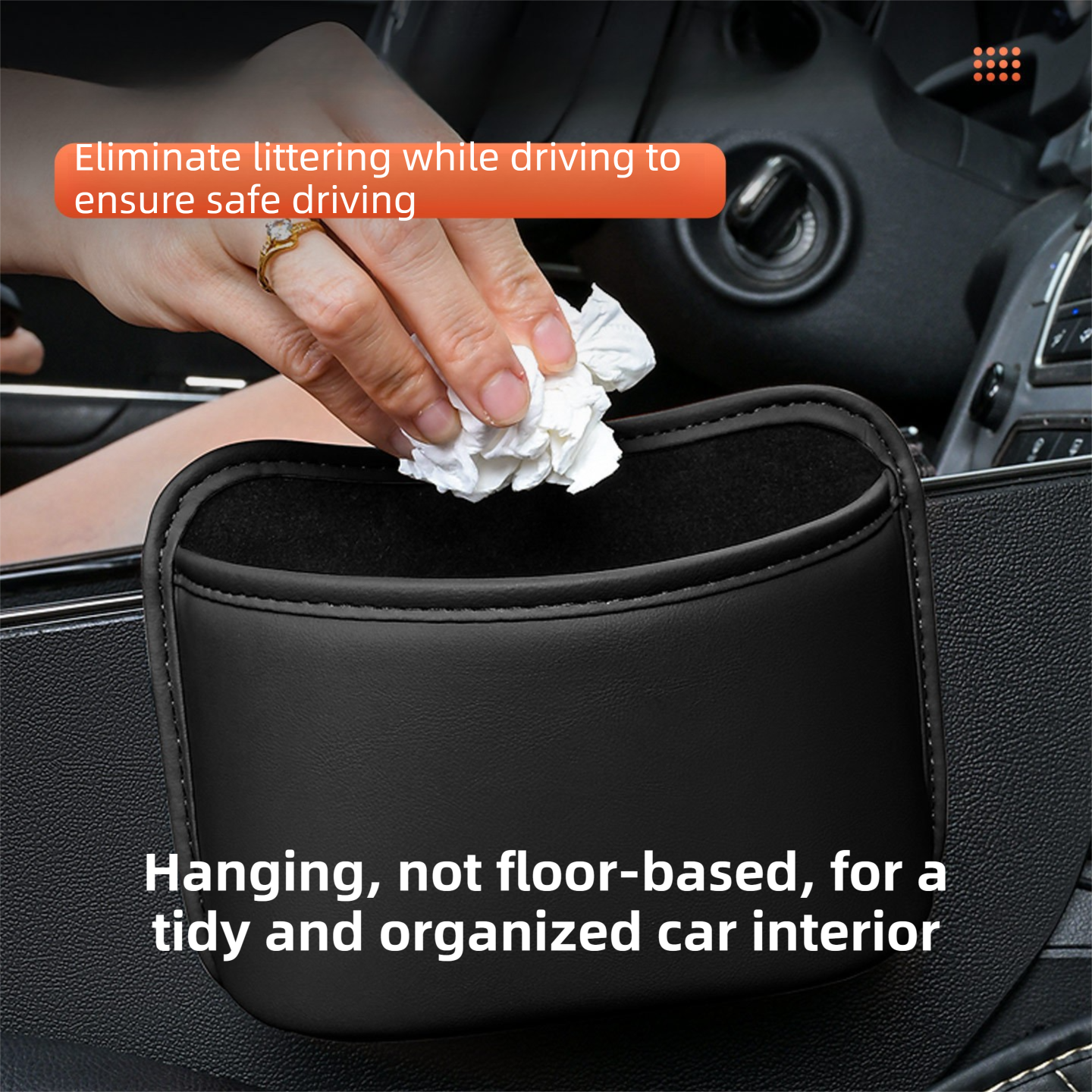 Coffee Waterproof Leather Car Hanging Storage Organizer with Back Clip 20 x view 5