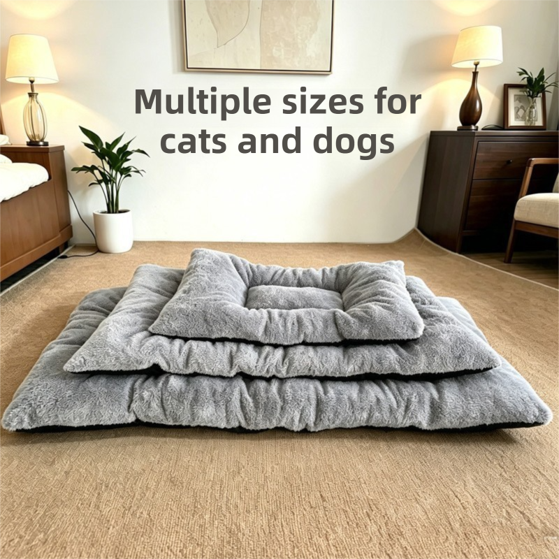 90 x 45CM Large Plush Pet Bed Mat for Dogs & Cats – Light Grey Double-Sided view 3