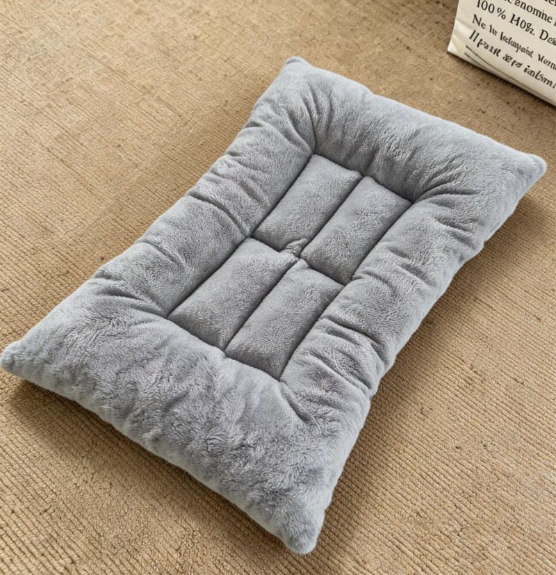 90 x 45CM Large Plush Pet Bed Mat for Dogs & Cats – Light Grey Double-Sided view 4