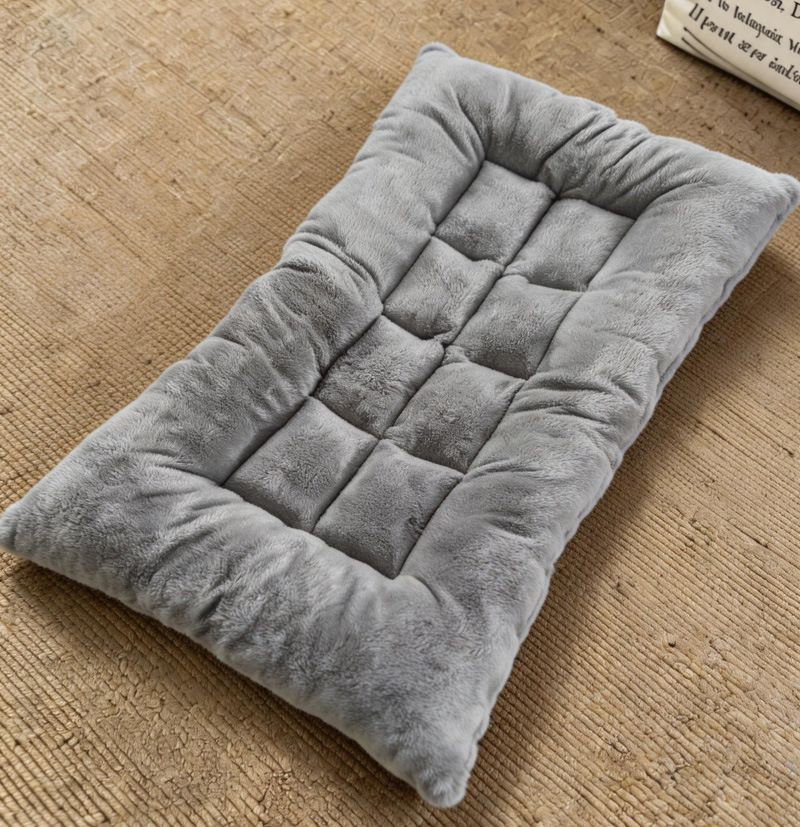 60 x 120CM Large Plush Pet Bed Mat for Dogs & Cats – Light Grey Double-Sided view 2