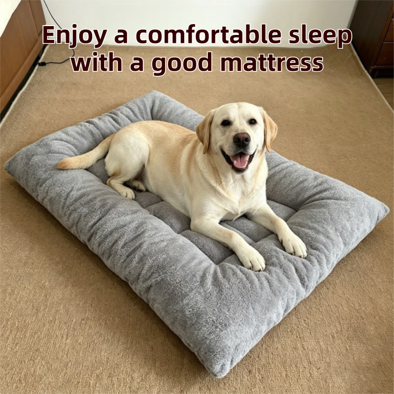 60 x 120CM Large Plush Pet Bed Mat for Dogs & Cats – Light Grey Double-Sided view 3