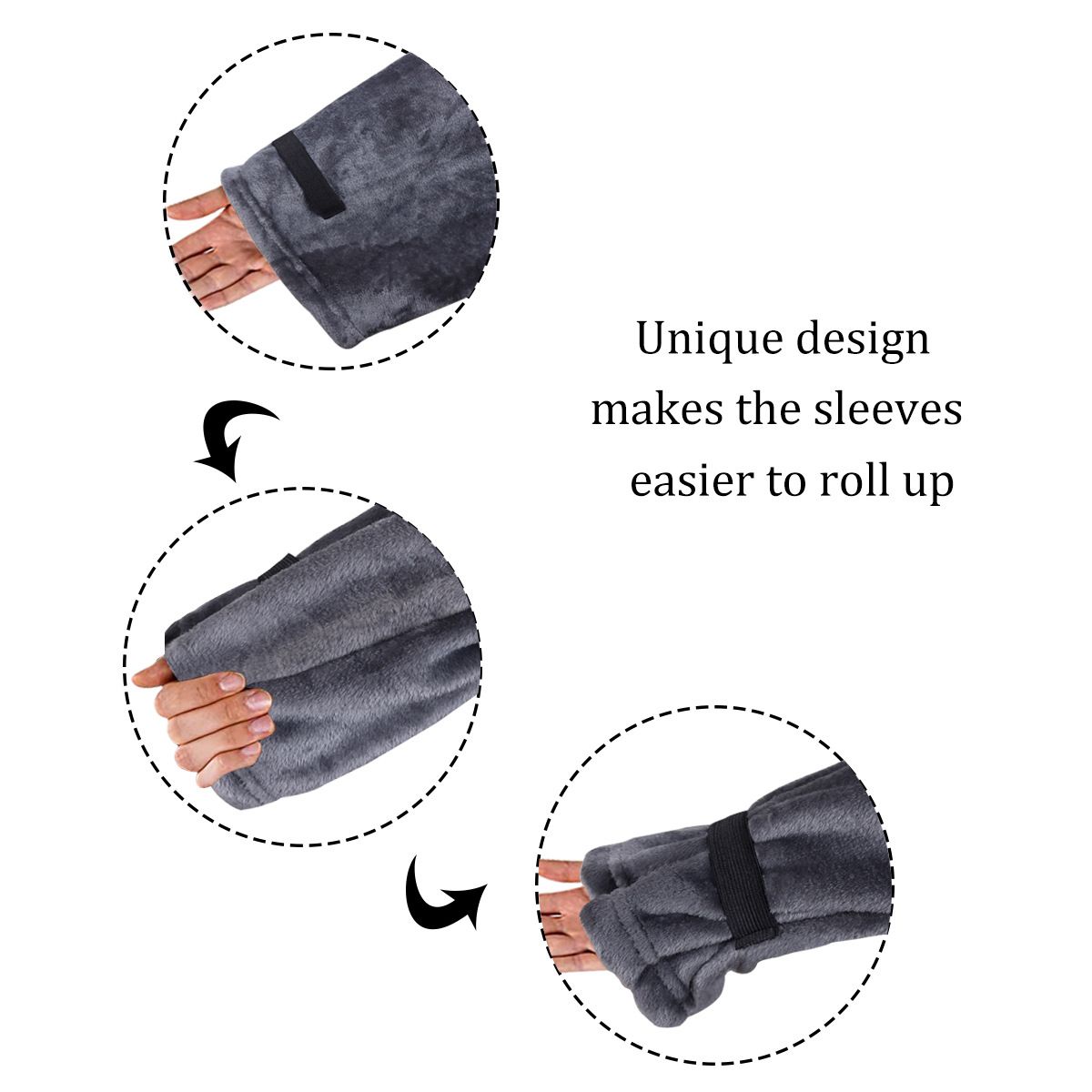 Winter Cozy Warm Loungewear Gift Set – 150 x 180CM Dark Grey Flannel Fleece view 6