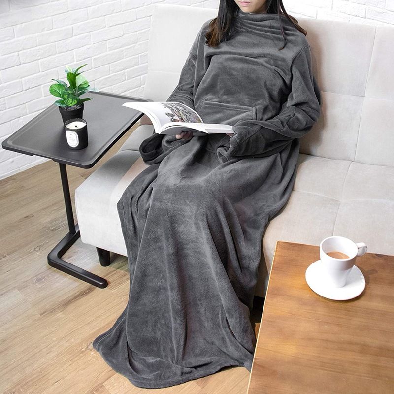 Winter Cozy Warm Loungewear Gift Set – 150 x 180CM Navy Blue Flannel Fleece view 2