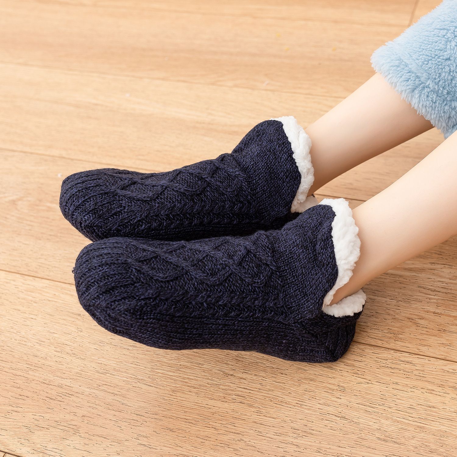 Winter Cozy Warm Loungewear Gift Set – 150 x 180CM Navy Blue Flannel Fleece view 7