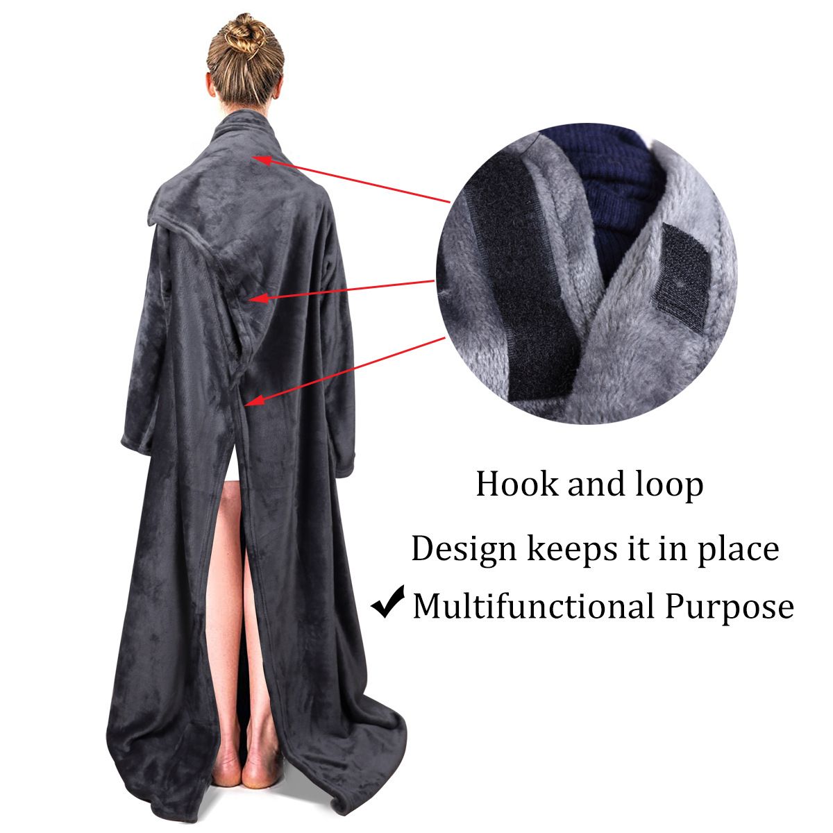 Winter Cozy Warm Loungewear Gift Set – 170 × 200CM Navy Blue Flannel Fleece view 4