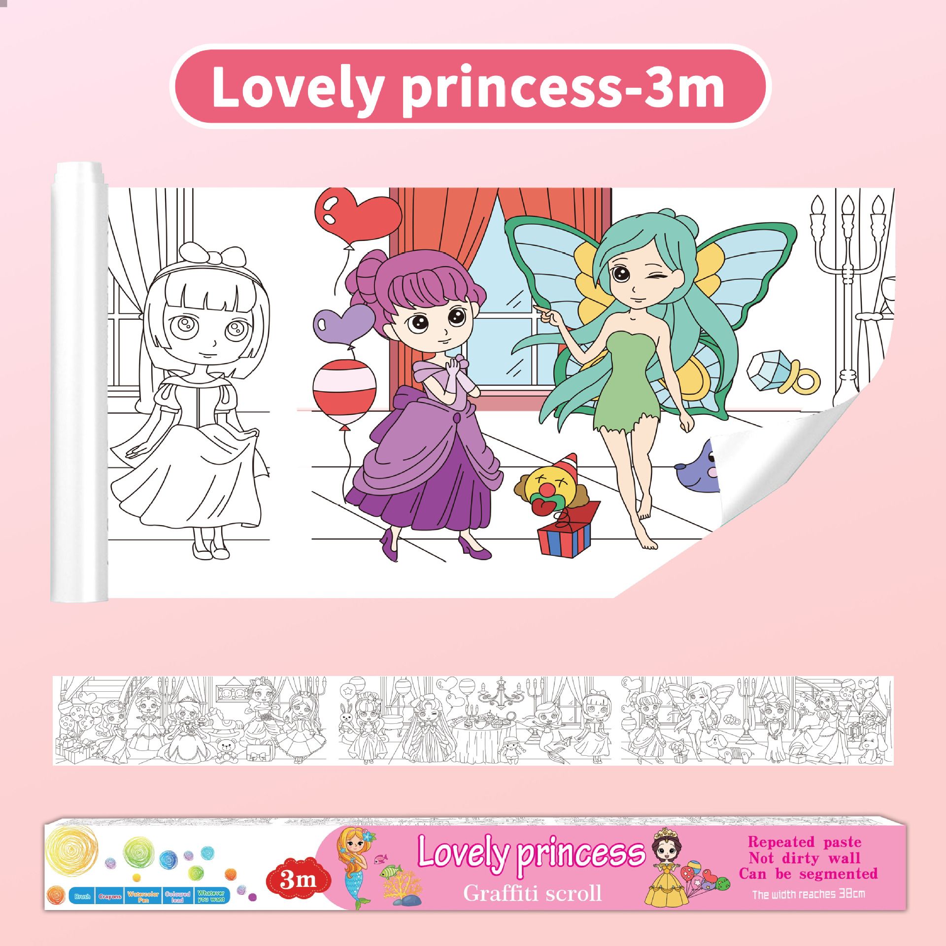 3M Extra Long Reusable Coloring Paper Roll