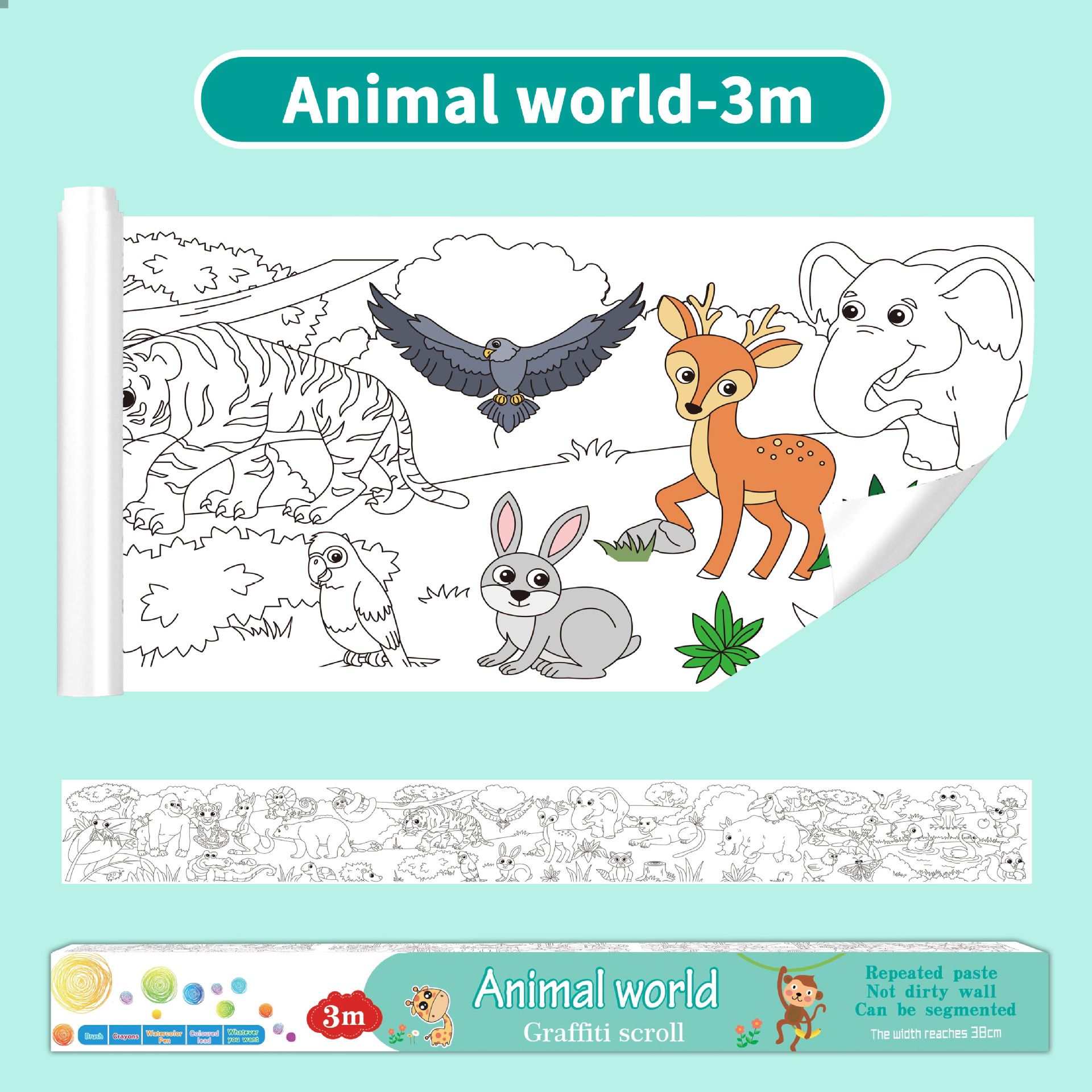 3M Extra Long Reusable Coloring Paper Roll