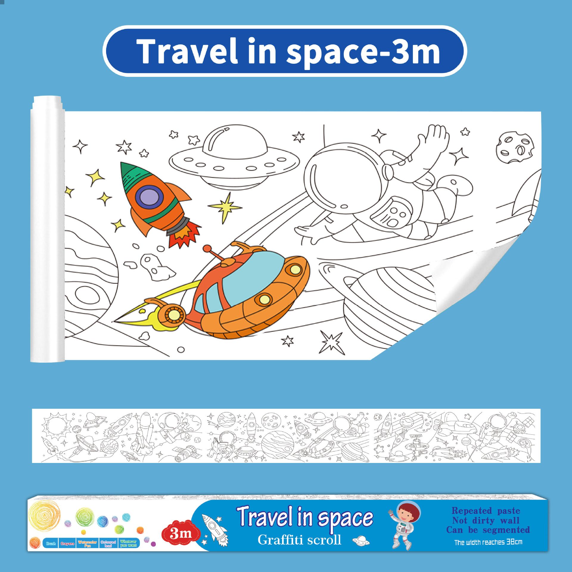 3M Extra Long Reusable Coloring Paper Roll