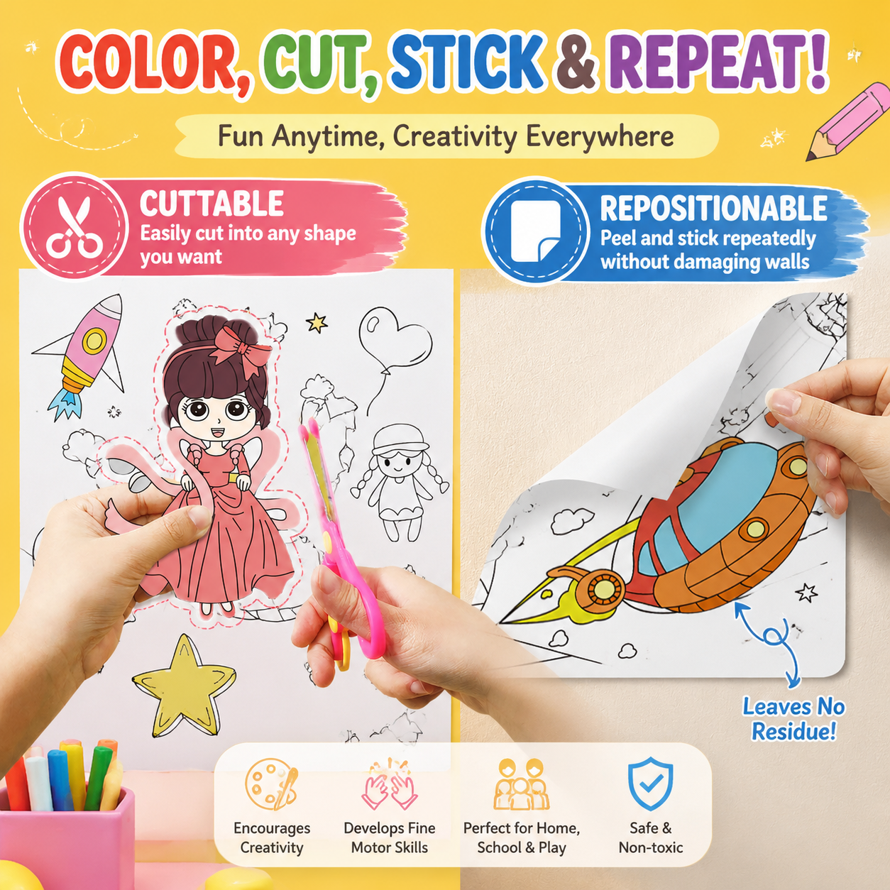 3M Extra Long Reusable Coloring Paper Roll view 6