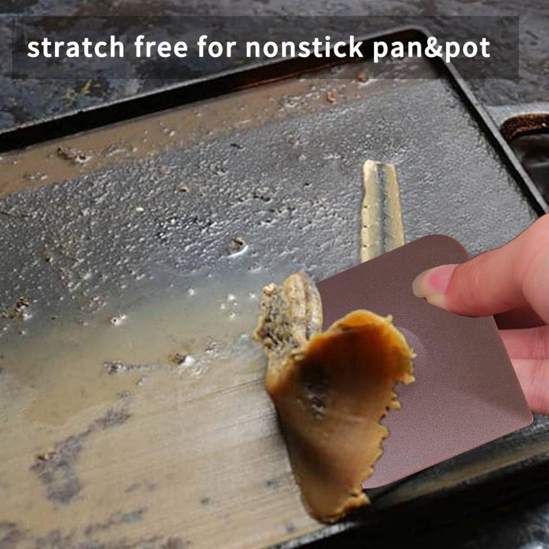 8-Pack Red Nylon Non-Stick Pan Scraper Set with Ergonomic Angled Edges Design view 3