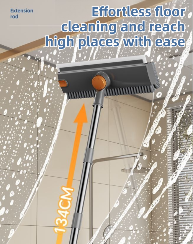 Grey and White 360°Rotating Detachable V-Shaped Floor Scrub Brush for Indoor & view 8