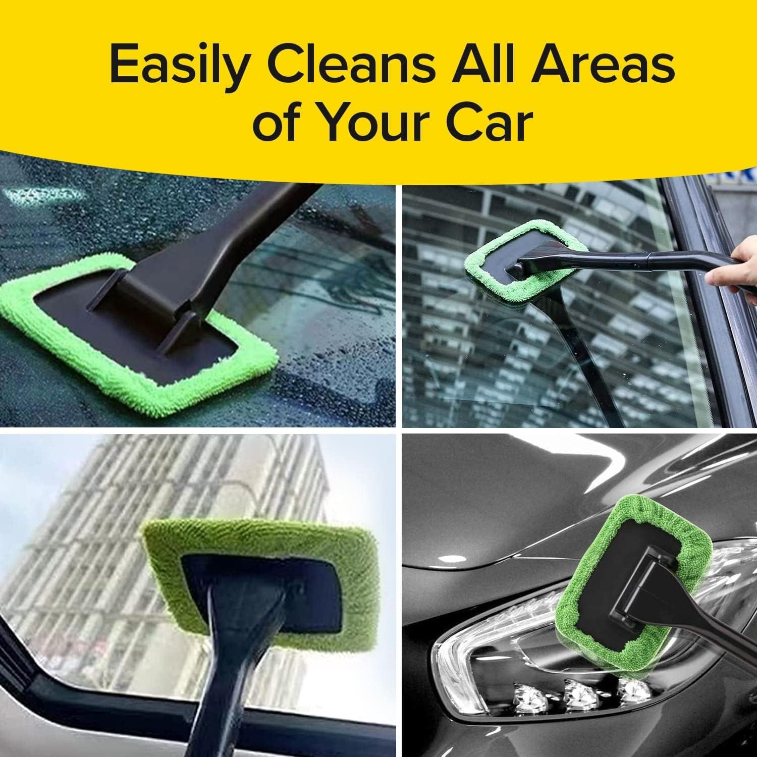 Car Windshield Rotating Defogger Cleaner Brush with 4 Washable Microfibre Pads view 5