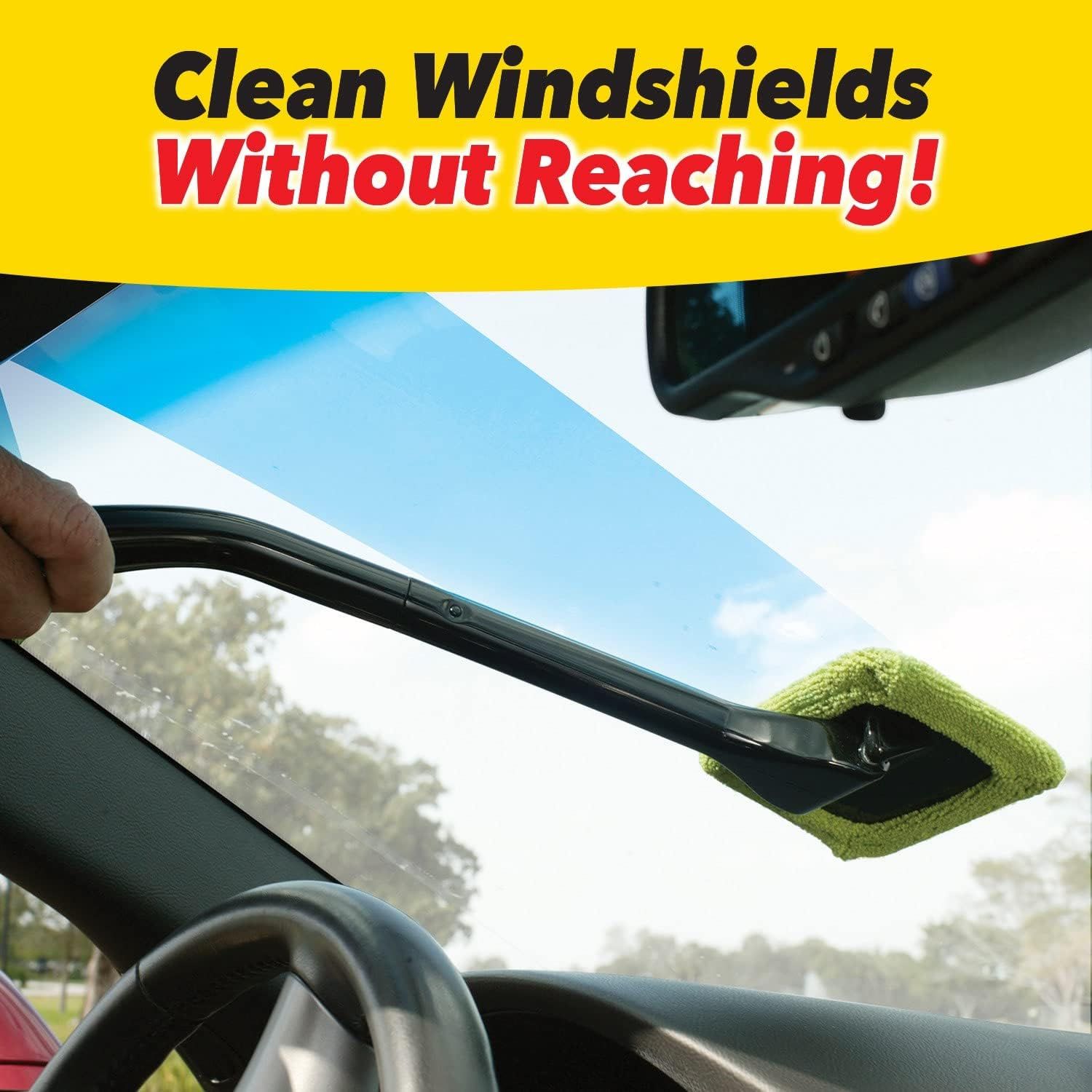 Car Windshield Rotating Defogger Cleaner Brush with 6 Washable Microfibre Pads view 2