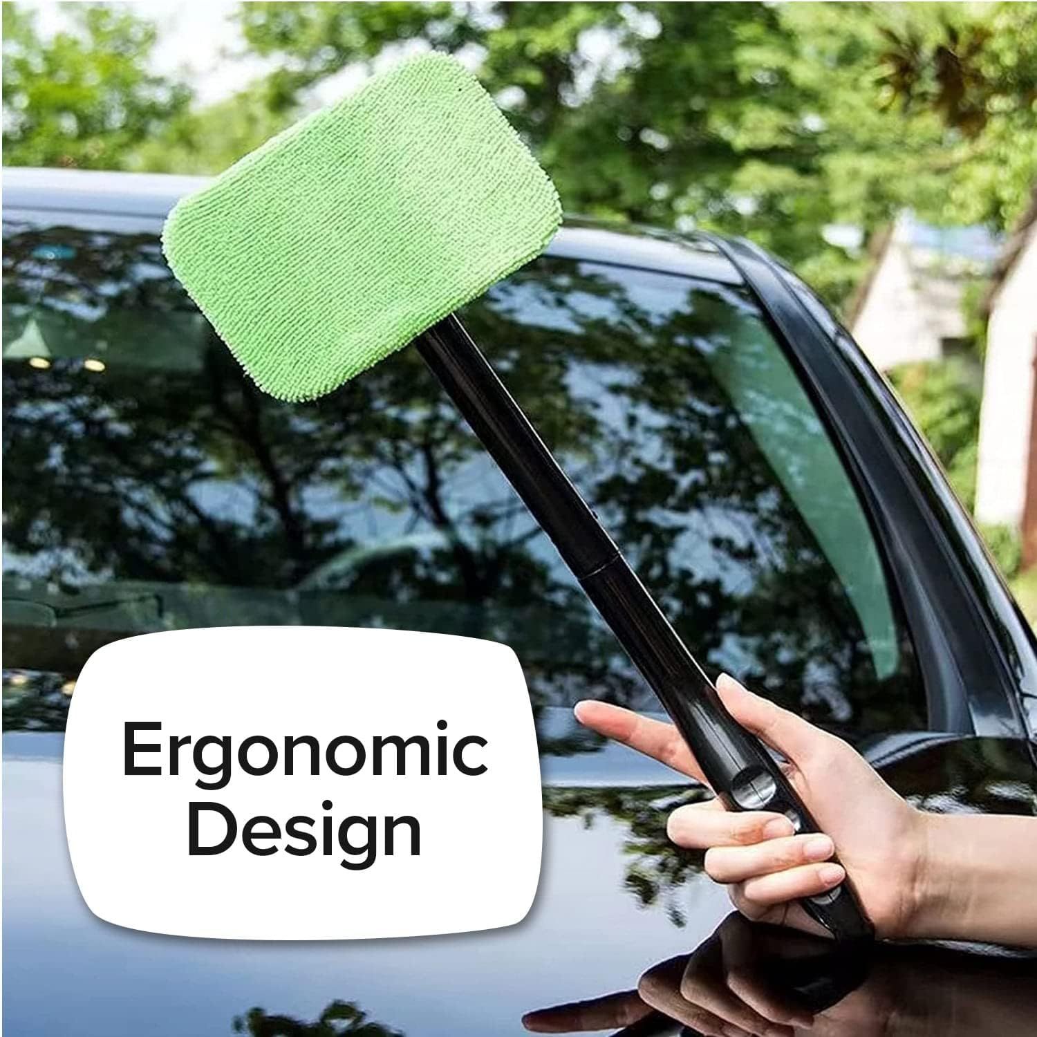 Car Windshield Rotating Defogger Cleaner Brush with 6 Washable Microfibre Pads view 6